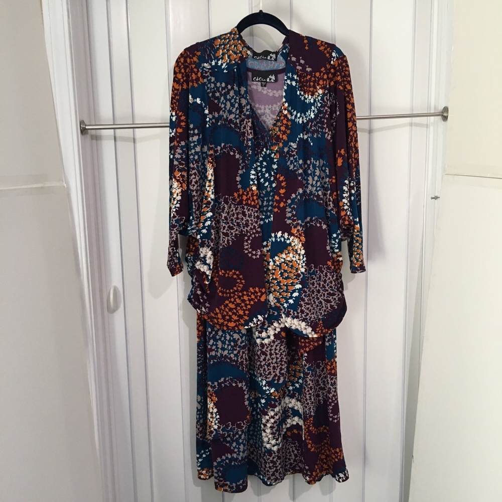 CSC Jacket & Sleeveless Faux Wrap Dress Sz L
